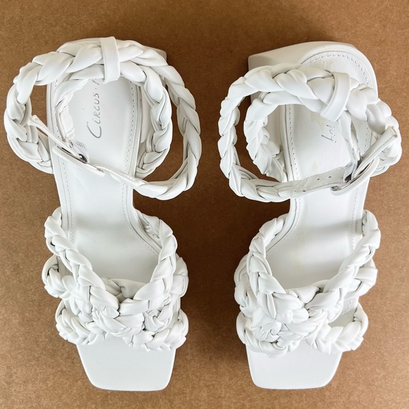NEW SAM EDELMAN CIRCUS WHITE BRAIDED SANDALS - Picture 11 of 12